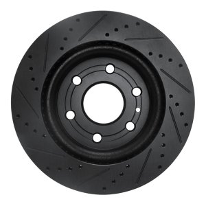 Buick Enclave Brake Rotor (1) - Front Right - R1 Concepts - Drilled & Slotted - Black - `07-`17